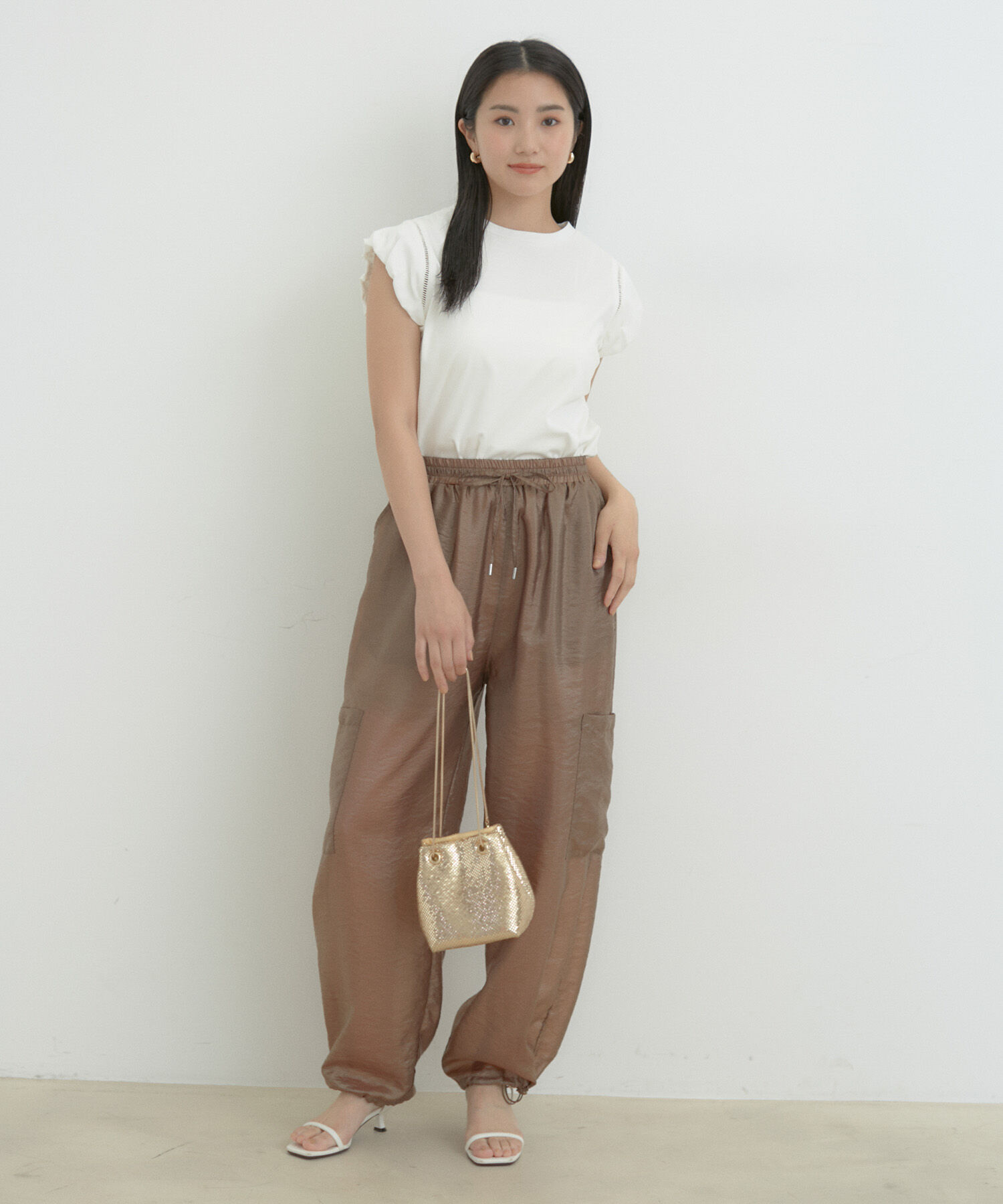 VIS「【洗える】シルケットポイントレースカットソー」|Tシャツ・カットソー|