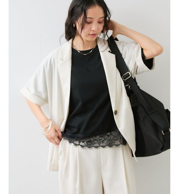 VIS「裾レースフレンチプルオーバー」|Tシャツ・カットソー|