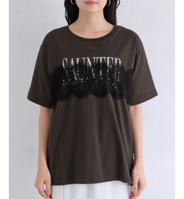 VIS「レースレイヤードロゴ半袖Tシャツ」|Tシャツ・カットソー|