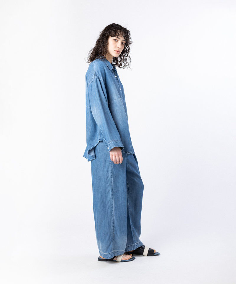  「セルロースデニムタックパンツ」|デニム|