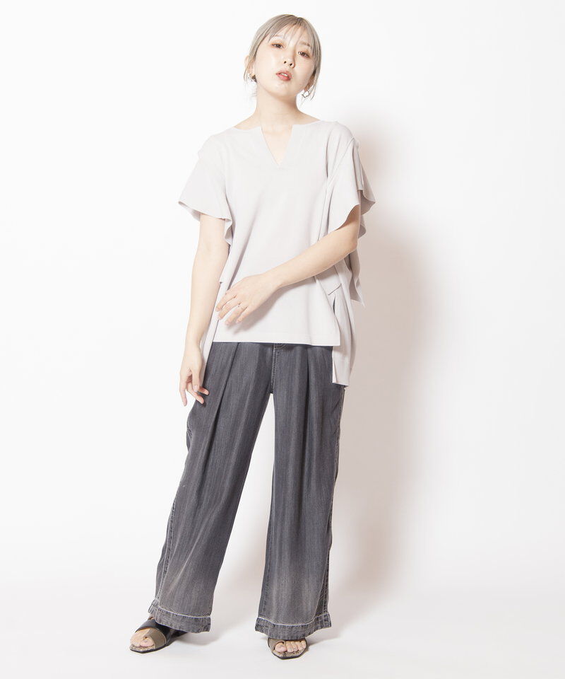  「セルロースデニムタックパンツ」|デニム|