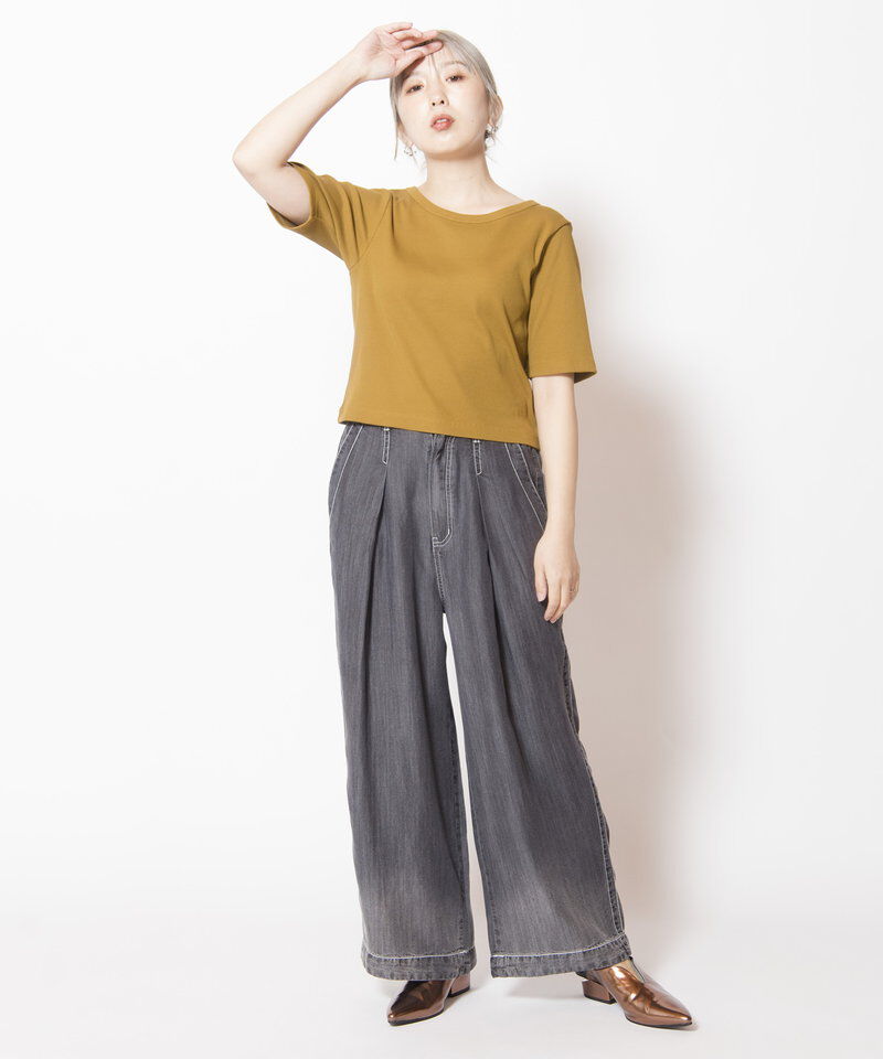  「セルロースデニムタックパンツ」|デニム|