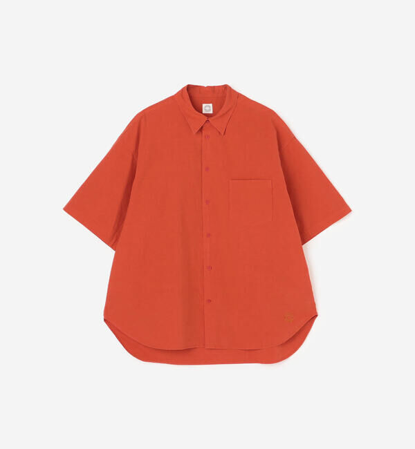 ORCIVAL「ORCIVAL | ガーメントダイ レギュラーカラー半袖シャツ MEN」|シャツ・ブラウス|ORANGE