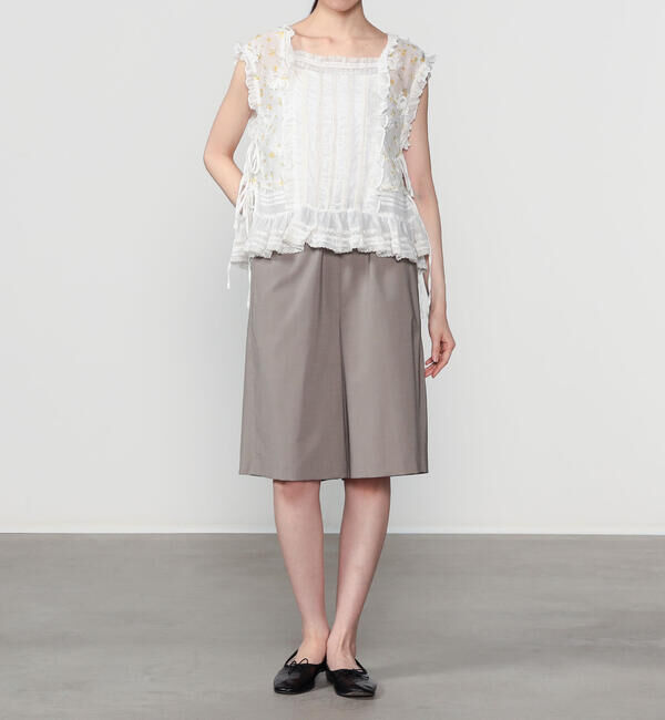  「crinkle crinkle crinkle | シアーフラワー ベストブラウス WOMEN」|シャツ・ブラウス|