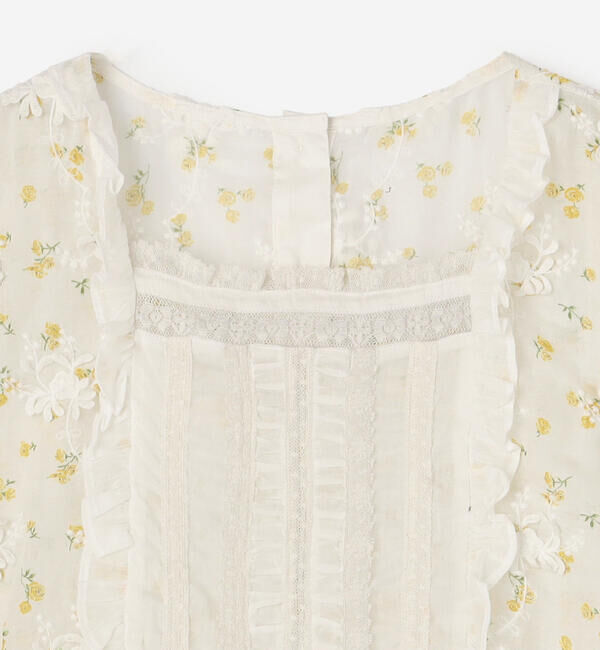  「crinkle crinkle crinkle | シアーフラワー ベストブラウス WOMEN」|シャツ・ブラウス|