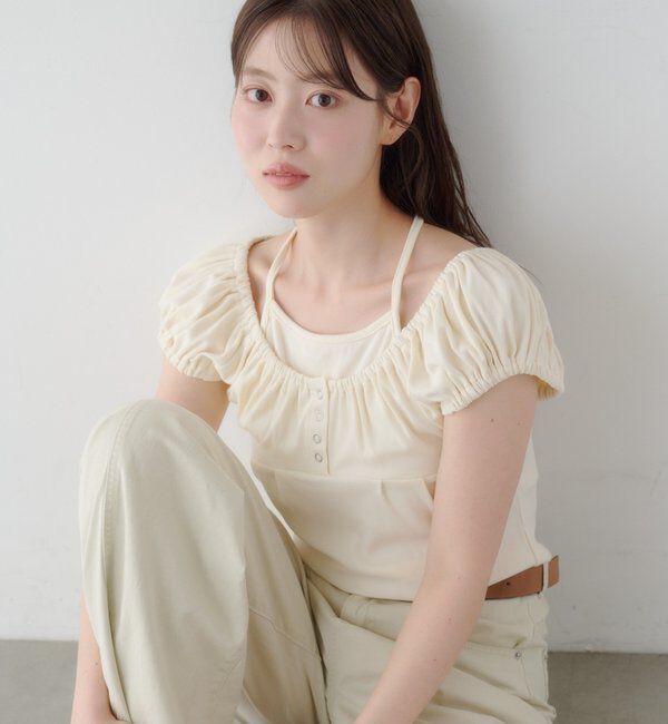  「【2WAY/二の腕カバー】ホルターコンパクトtee」|Tシャツ・カットソー|