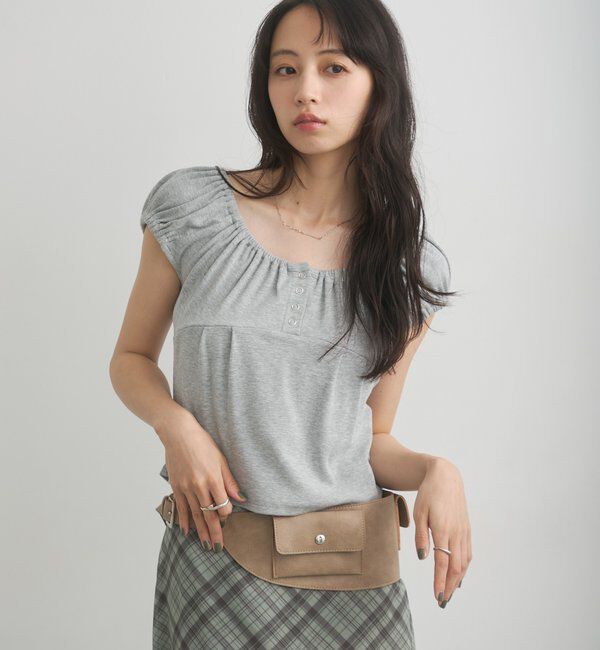  「【2WAY/二の腕カバー】ホルターコンパクトtee」|Tシャツ・カットソー|