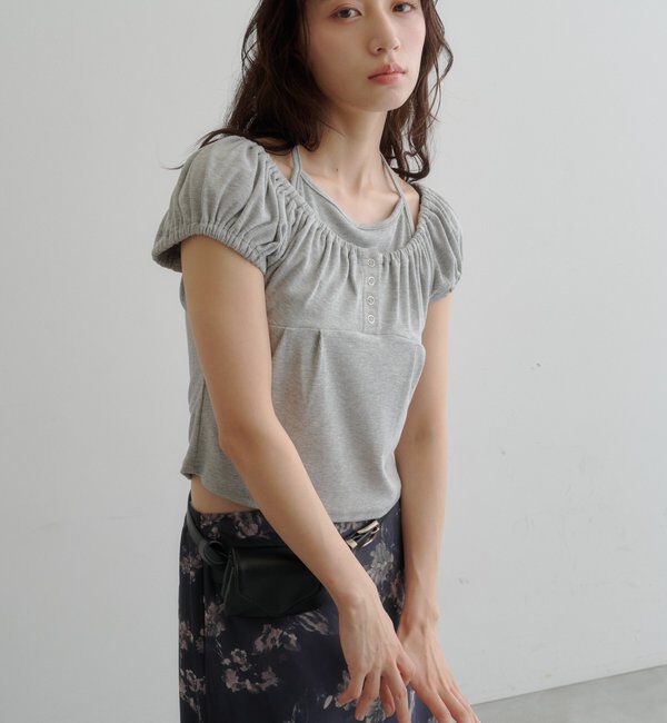  「【2WAY/二の腕カバー】ホルターコンパクトtee」|Tシャツ・カットソー|