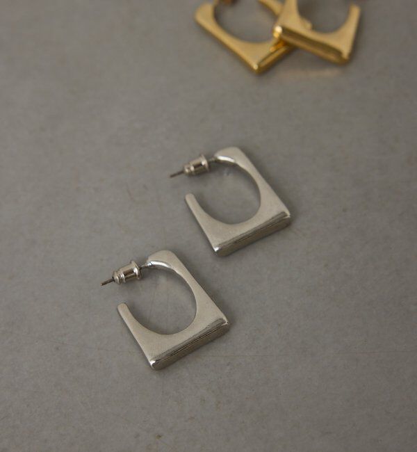  「スクエアフープピアス」|リング|シルバー