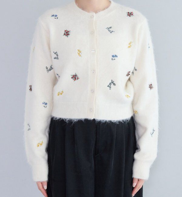  「刺繍ビジューカーディガン」|カーディガン|