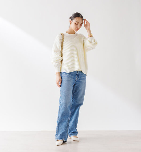 Rouge vif「Vネックリブニット アンサンブル」|ニット・セーター|