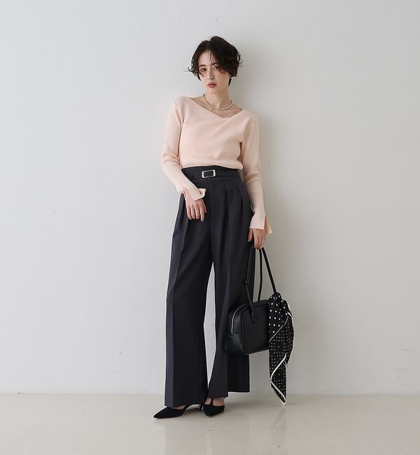 Rouge vif「【一部店舗限定】ドレープスリットスリーブリブニット【予約】」|ニット・セーター|