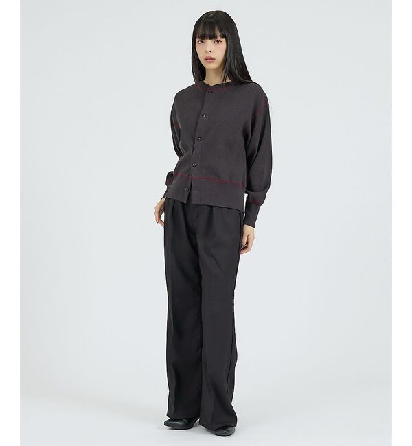Rouge vif「【Healthknit/ヘルスニット】ARMYリブ クルーネックカーディガン/長」|カーディガン|