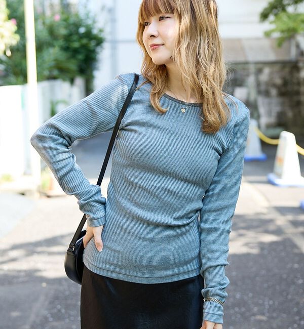 Rouge vif「【Robert P. Miller】パネルリブ バックオープンロンT / 背あき」|Tシャツ・カットソー|