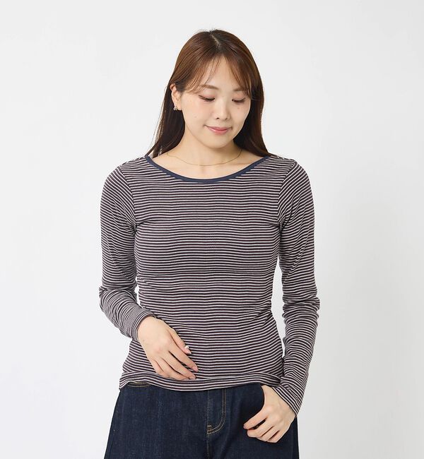 Rouge vif「【Robert P. Miller】パネルリブ バックオープンロンT / 背あき」|Tシャツ・カットソー|