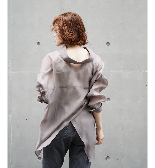qualite「【Yu Murataさん着用/大人シアーシャツ】バックスリットシアーシャツ」|シャツ・ブラウス|
