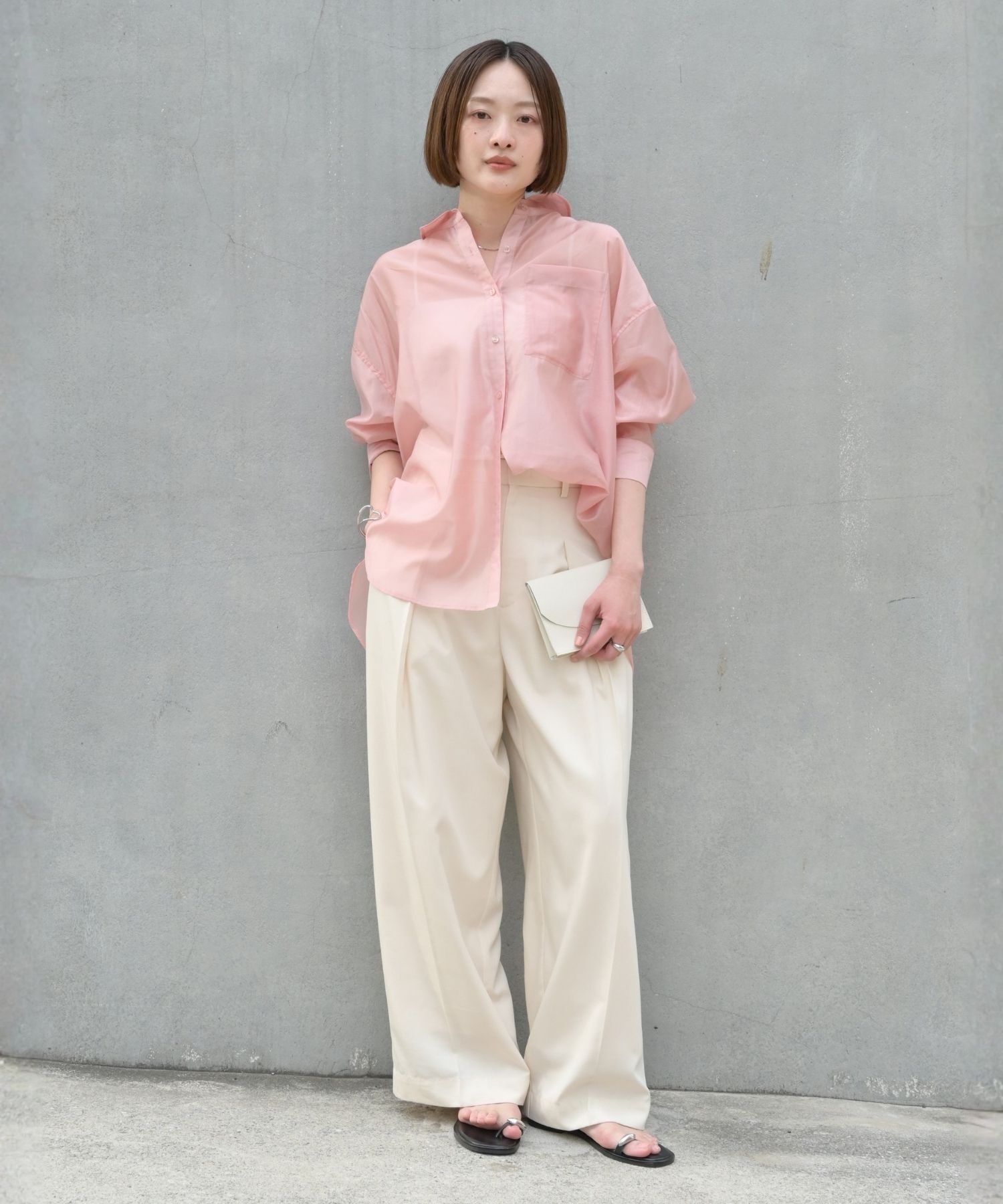 qualite「【Yu Murataさん着用/大人シアーシャツ】バックスリットシアーシャツ」|シャツ・ブラウス|