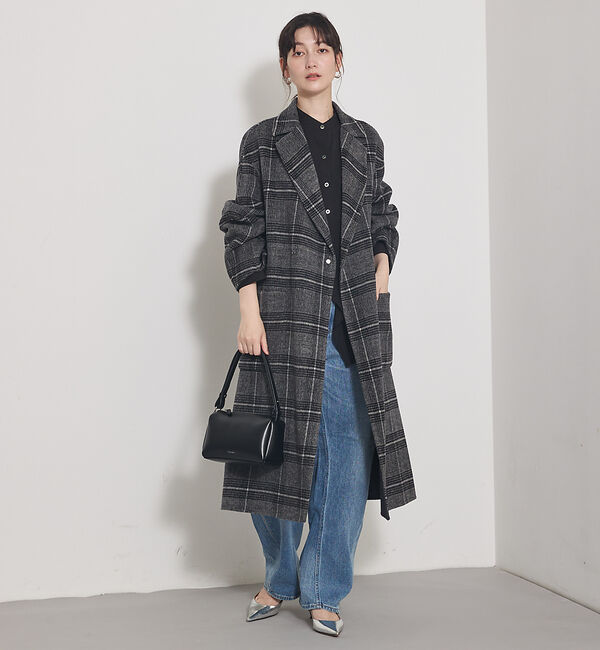 qualite「ウールチェックチェスターコート」|その他|