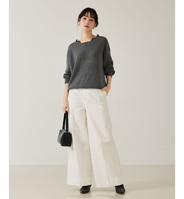 qualite「ハイウエストトラウザーデニム」|デニム|