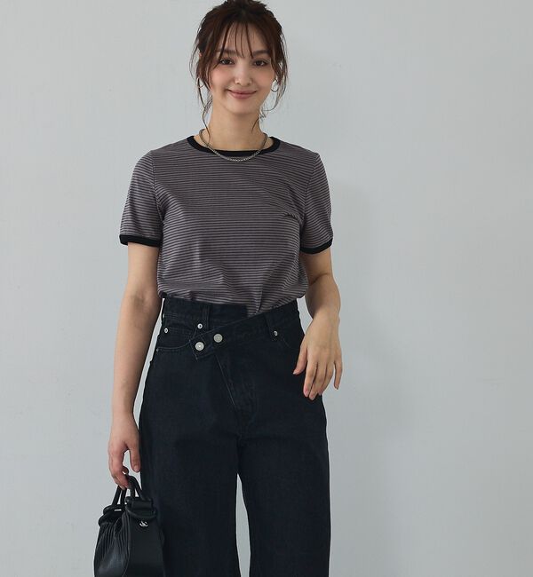abahouse mavie「【リンガーT】ボーダーコンパクトTシャツ」|Tシャツ・カットソー|