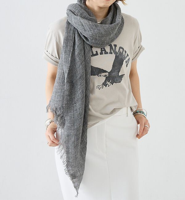 The Store by C' 「【PAOLO MARIANI】Virgilio Scarf／ストール75&times;200」|マフラー|チャコールグレー