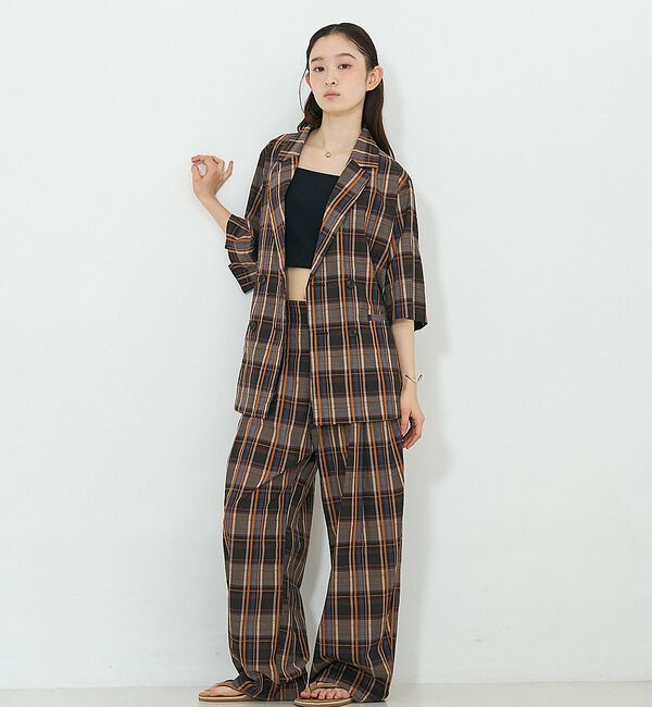 NOMINE「【セットアップ対応】チェック タックパンツ」|その他|