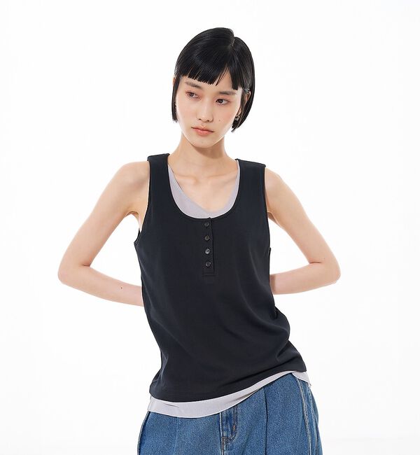NOMINE「ドッキングレイヤード ヘンリーネック タンクトップ」|キャミソール|