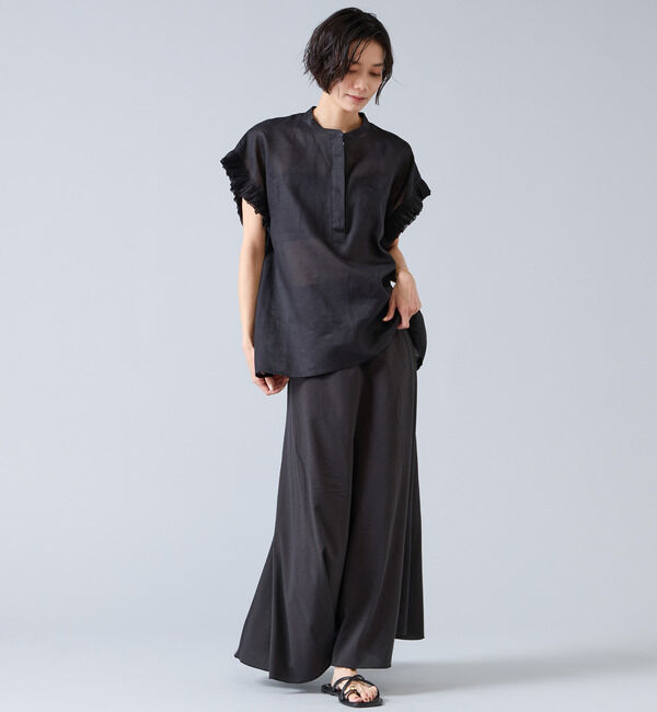 Liesse「《定番》リネンギャザースリーブブラウス」|シャツ・ブラウス|