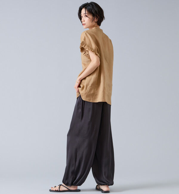 Liesse「《定番》リネンギャザースリーブブラウス」|シャツ・ブラウス|