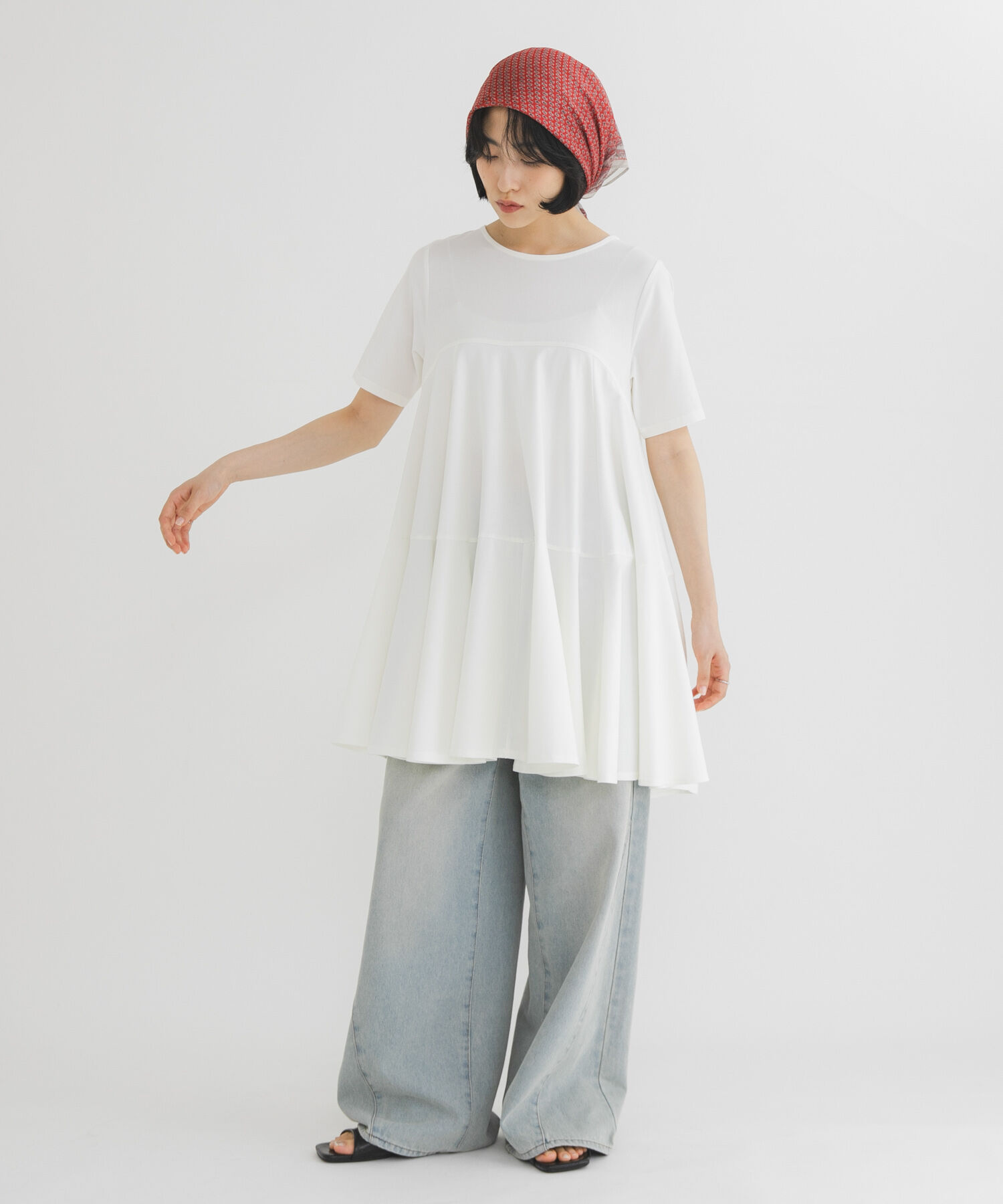  「ボリュームヘムカットミニワンピース」|ワンピース|