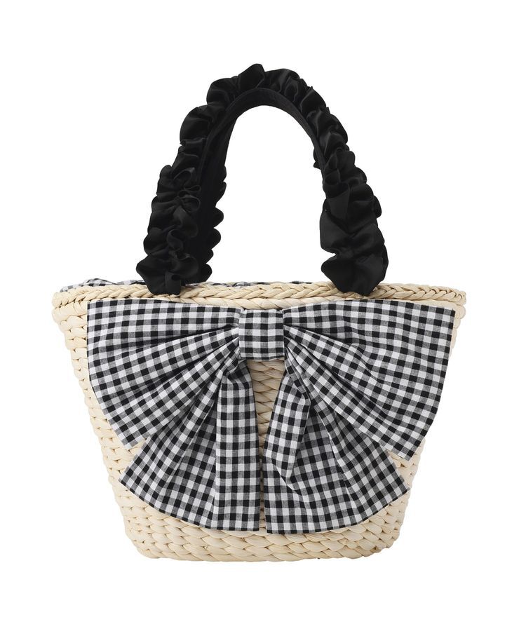 Maison de FLEUR「リボンメイズフリルハンドルカゴバッグ」|ハンドバッグ|