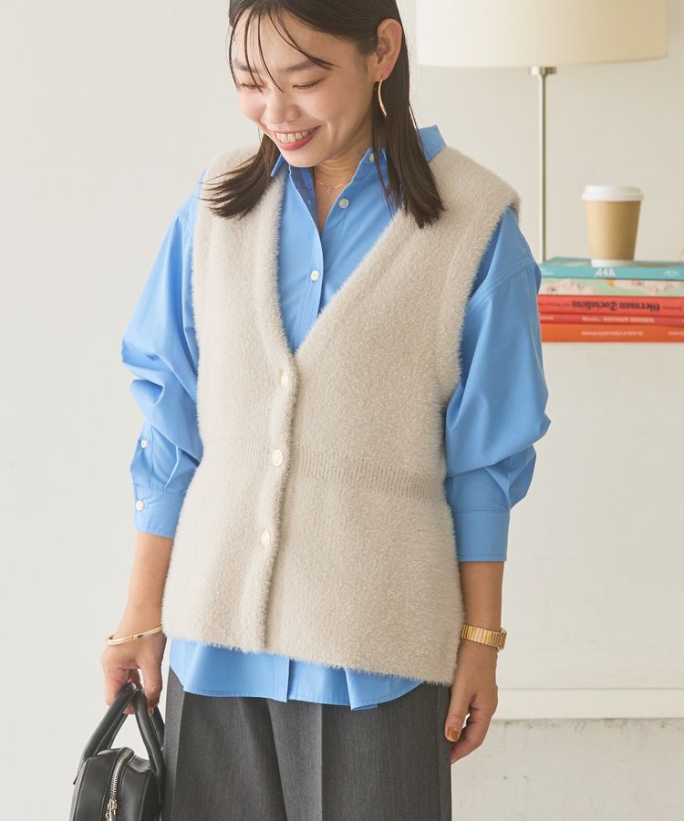 AMERICAN HOLIC「ミニシャギーペプラムベスト」|ベスト・ジレ|Gray