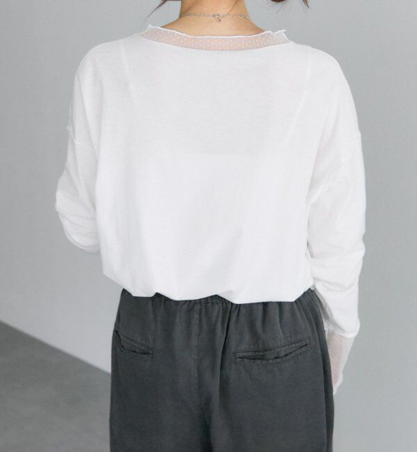  「【リバイバル/新色追加】ドットチュールドッキングカットソー」|Tシャツ・カットソー|