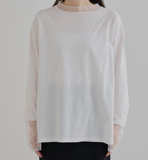  「【リバイバル/新色追加】ドットチュールドッキングカットソー」|Tシャツ・カットソー|