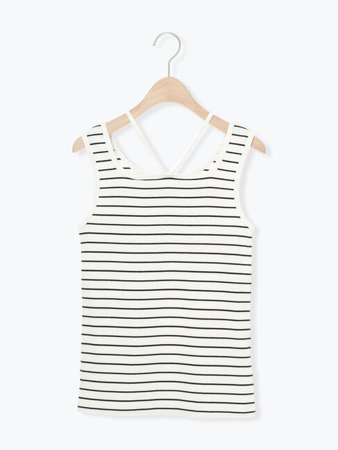 Samansa Mos2「【接触冷感・抗菌防臭】前後2WAYリボン付きタンク」|Tシャツ・カットソー|