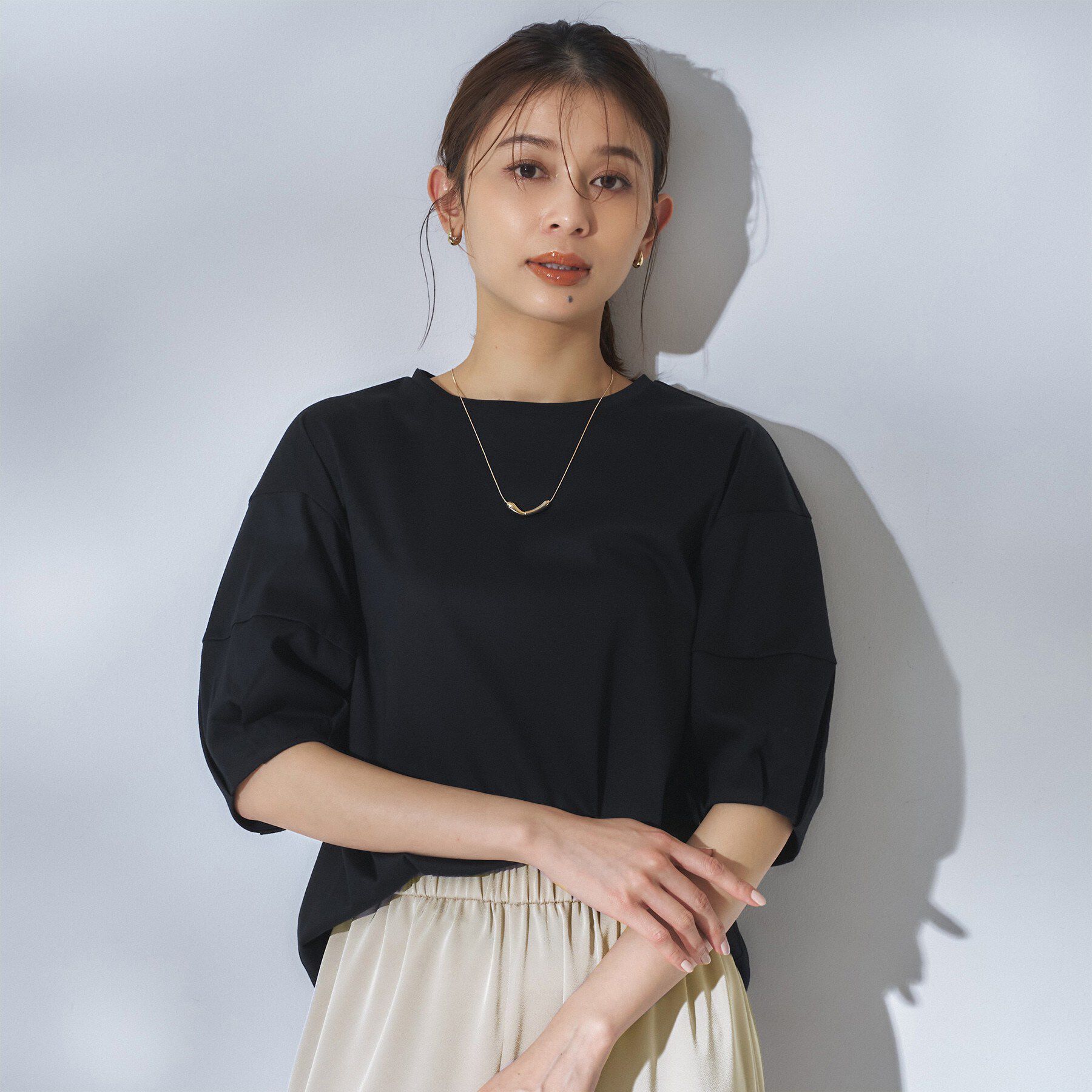 UNTITLED「【汗染み防止/接触冷感】ランタンスリーブプルオーバー」|Tシャツ・カットソー|