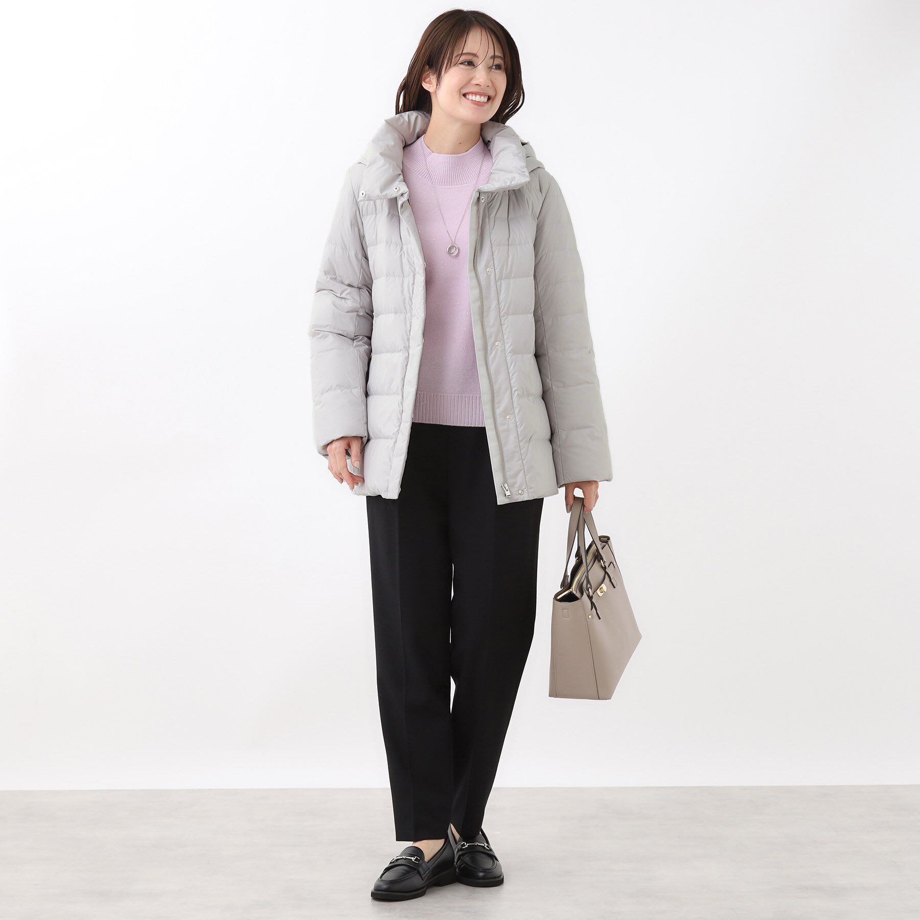 Reflect「【SS-4Lサイズ】フーデッドミドルダウンコート」|ダウン|