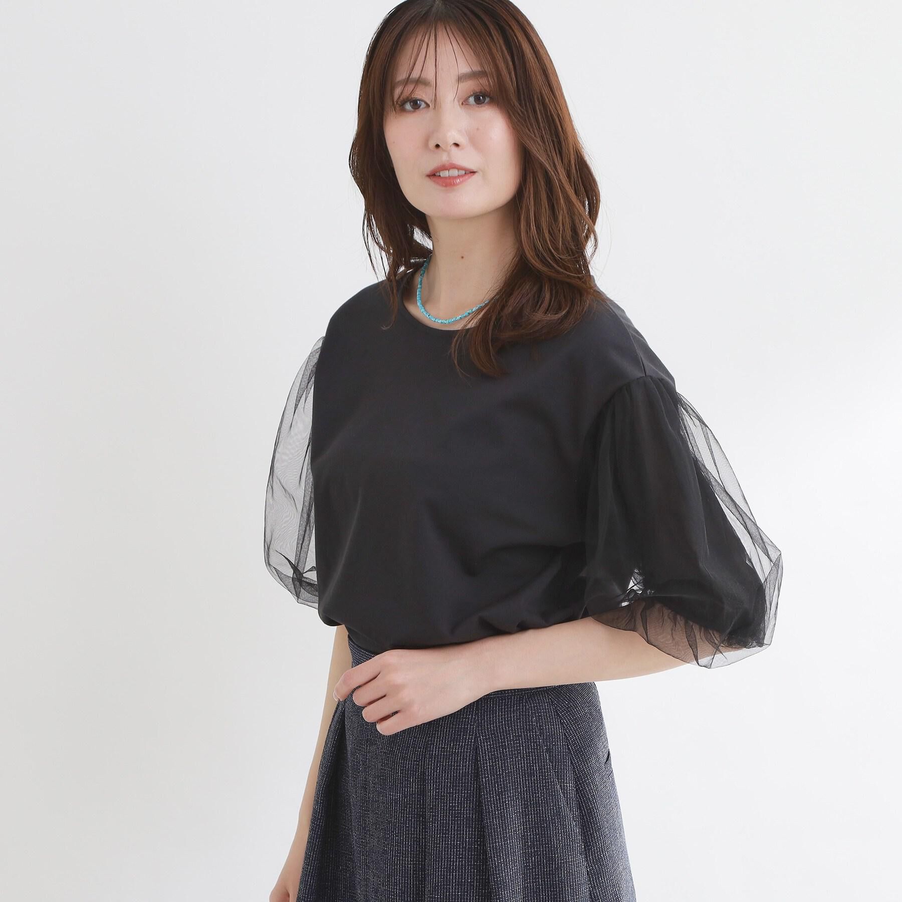 Reflect「【UVカット／接触冷感／吸水速乾】チュールスリーブプルオーバー」|Tシャツ・カットソー|