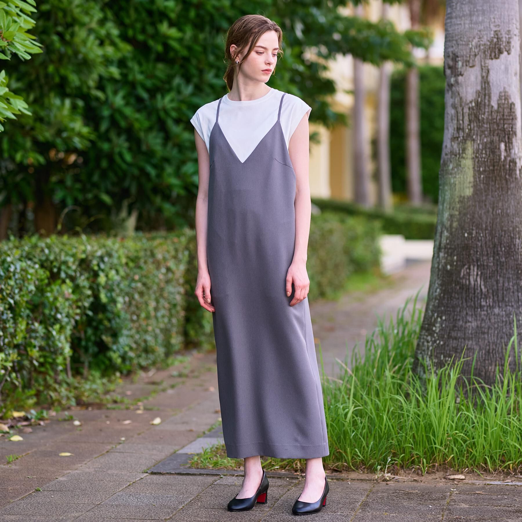 DRESSTERIOR「◆【美人百花/モデル美香着用】コンフォートアイラインキャミワンピース」|ワンピース|