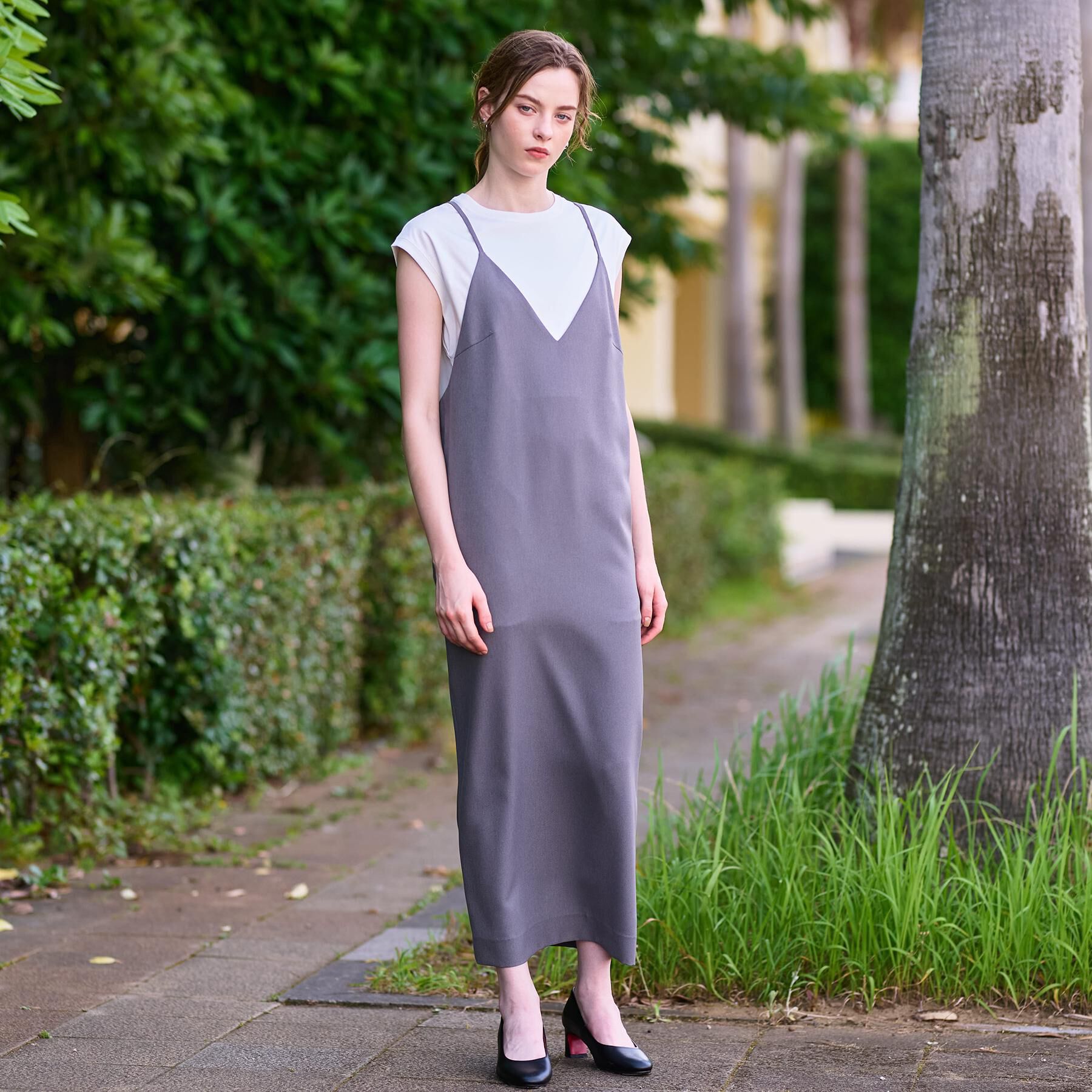 DRESSTERIOR「◆【美人百花/モデル美香着用】コンフォートアイラインキャミワンピース」|ワンピース|