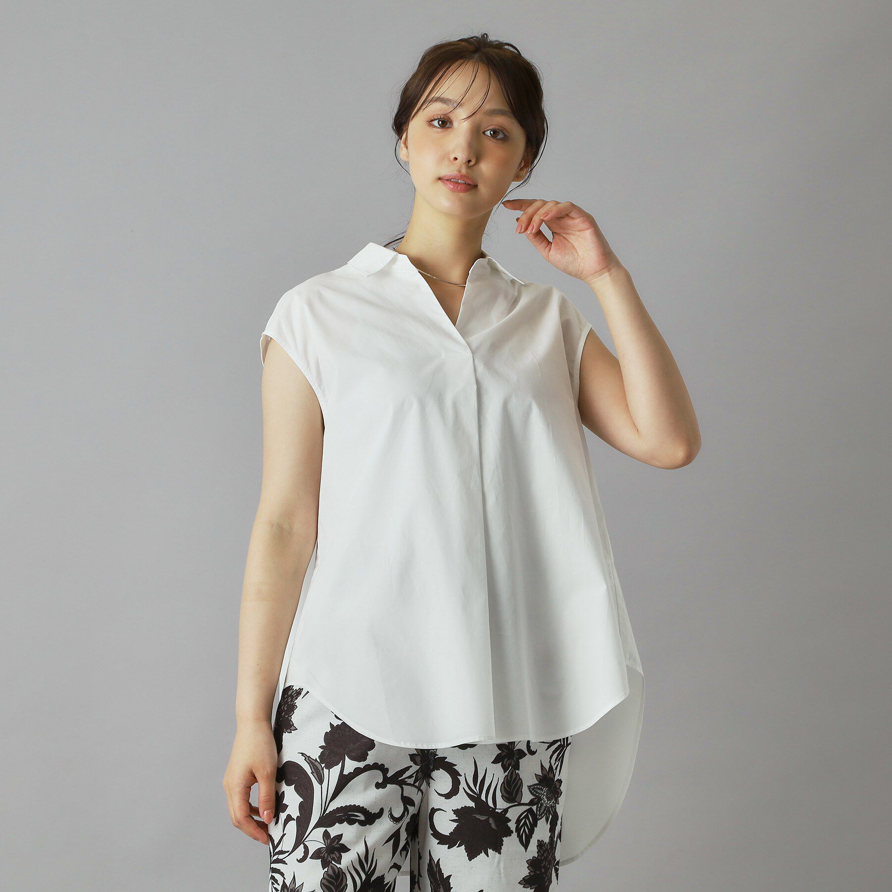 DRESSTERIOR「フレンチスリーブ スキッパーブラウス」|シャツ・ブラウス|