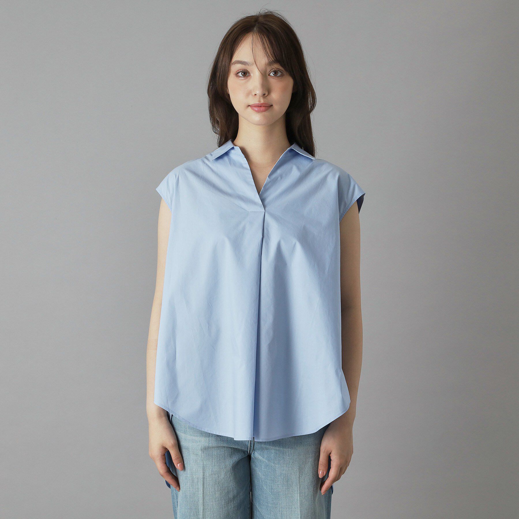 DRESSTERIOR「フレンチスリーブ スキッパーブラウス」|シャツ・ブラウス|