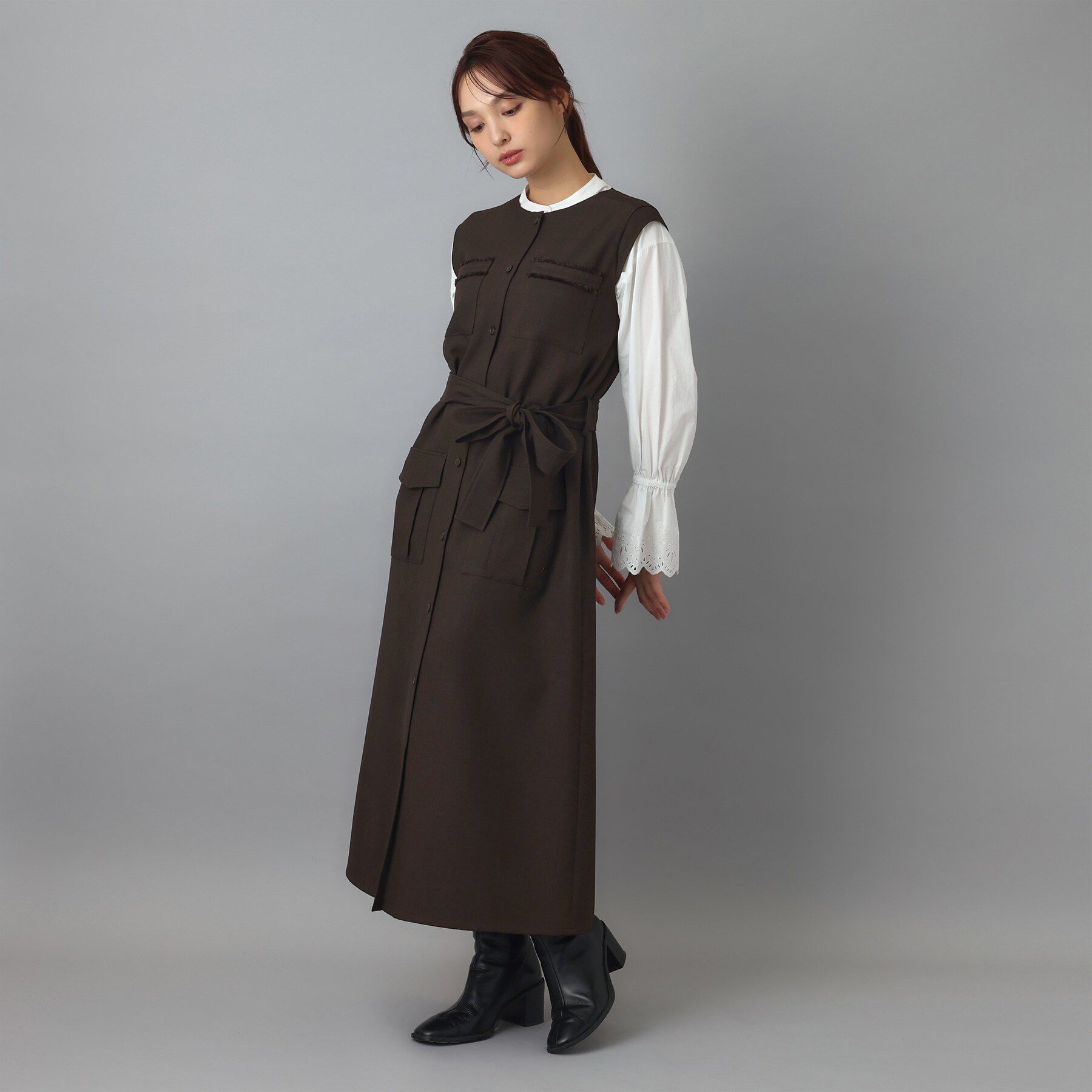 DRESSTERIOR「ウォッシャブルツイードライクワンピース」|ワンピース|