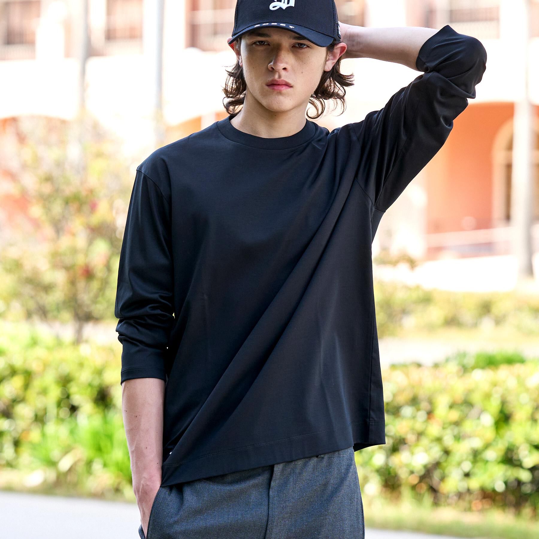 DRESSTERIOR「【接触冷感／抗菌防臭／消臭】ICE CLEAR COTTON クルーネックロンT」|Tシャツ・カットソー|