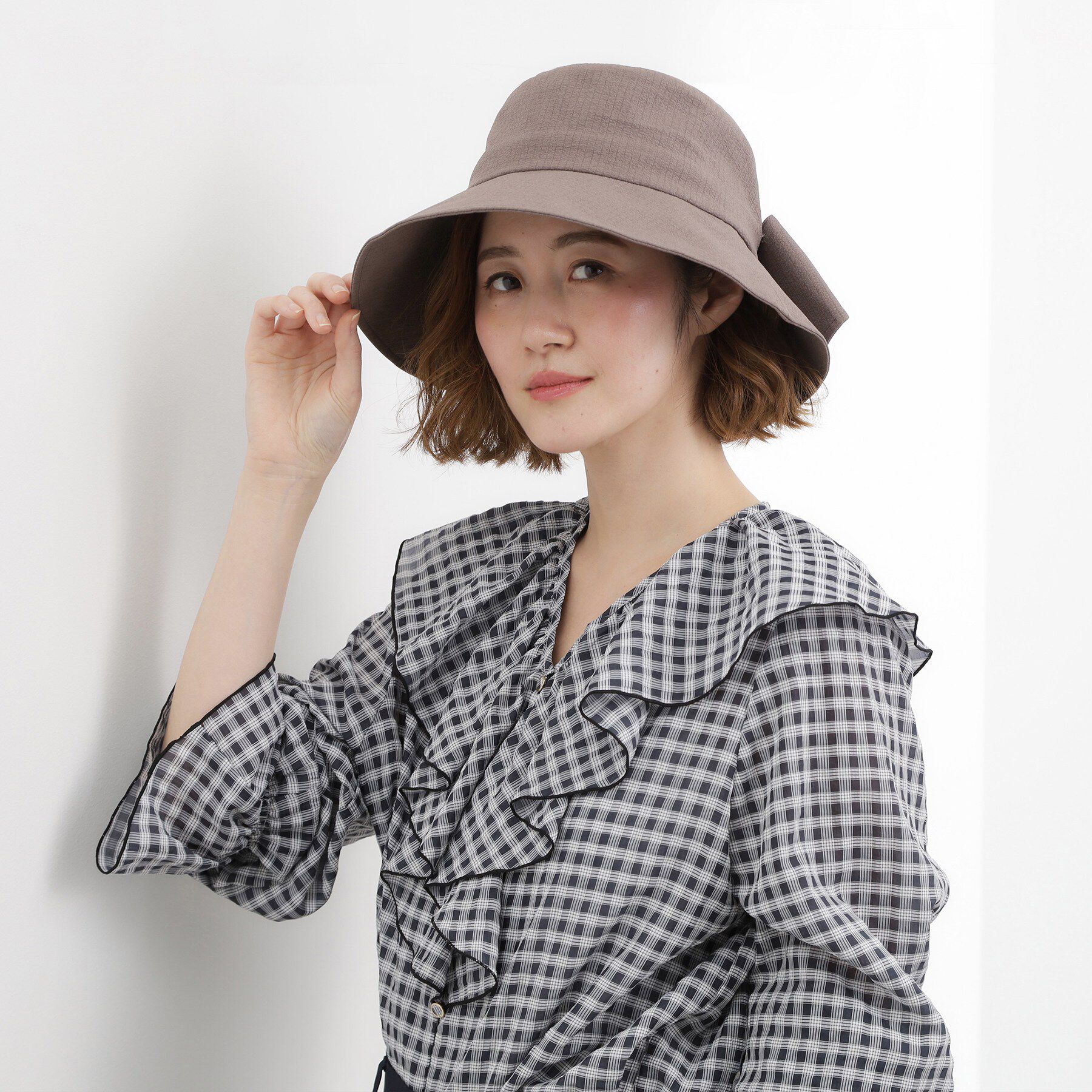 grove「ワイドブリムリボンハット【UVカット・接触冷感・洗える】」|ハット|