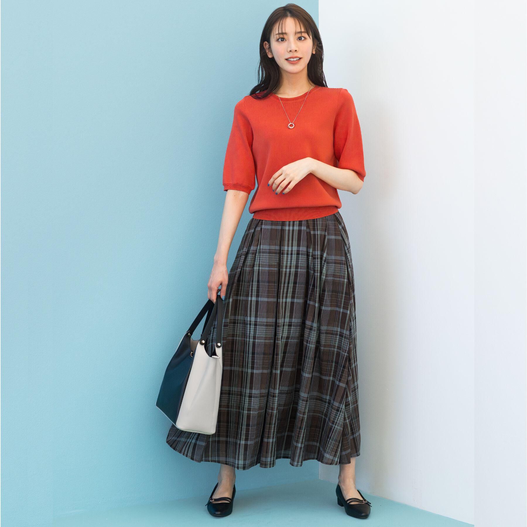 grove「【貴島明日香さん着用】マドラスチェックタックボリュームスカート」|スカート|