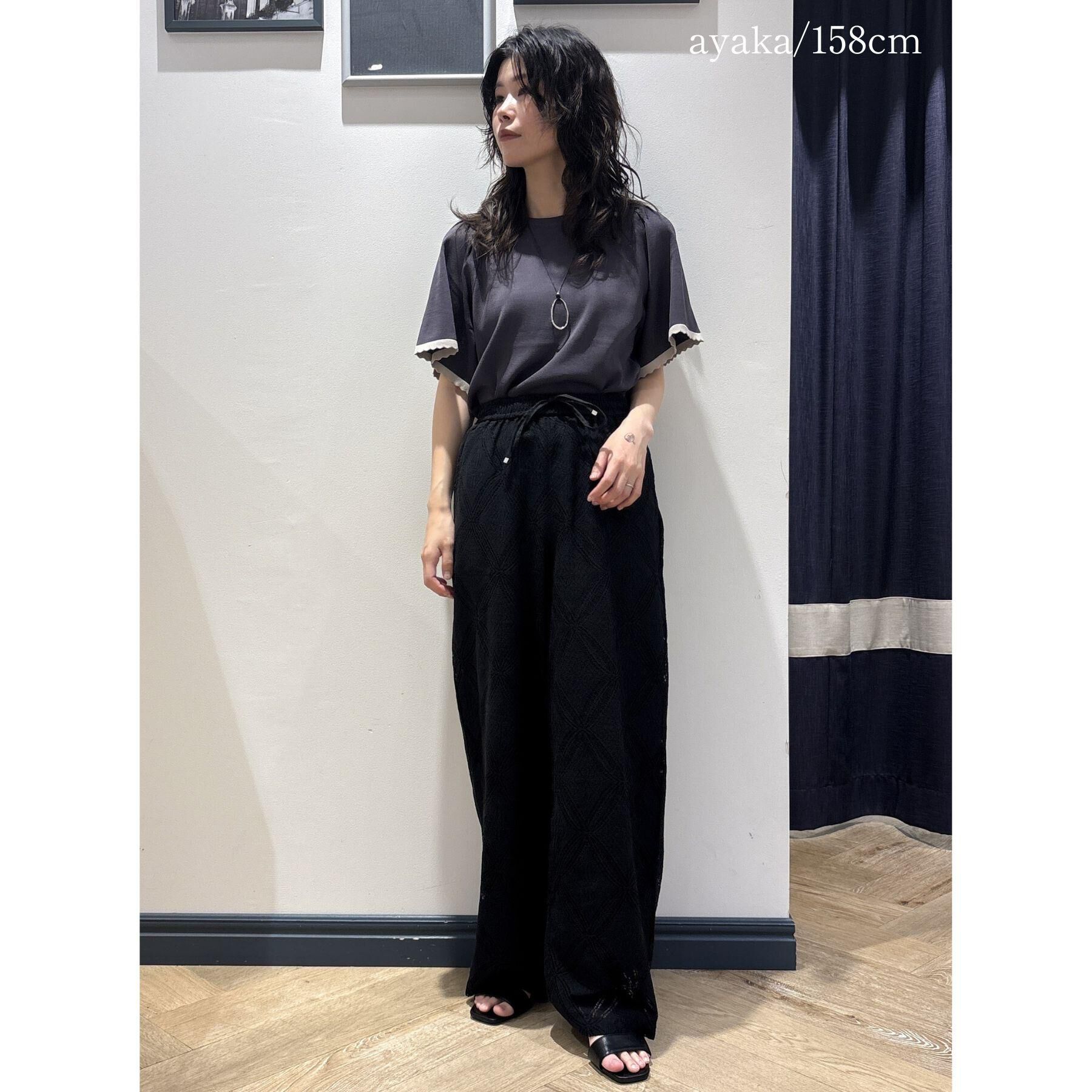 grove「高評価！【シリーズ累計36万枚！名品ニット】やわらかドライタッチ スカラップスリーブニット」|ニット・セーター|