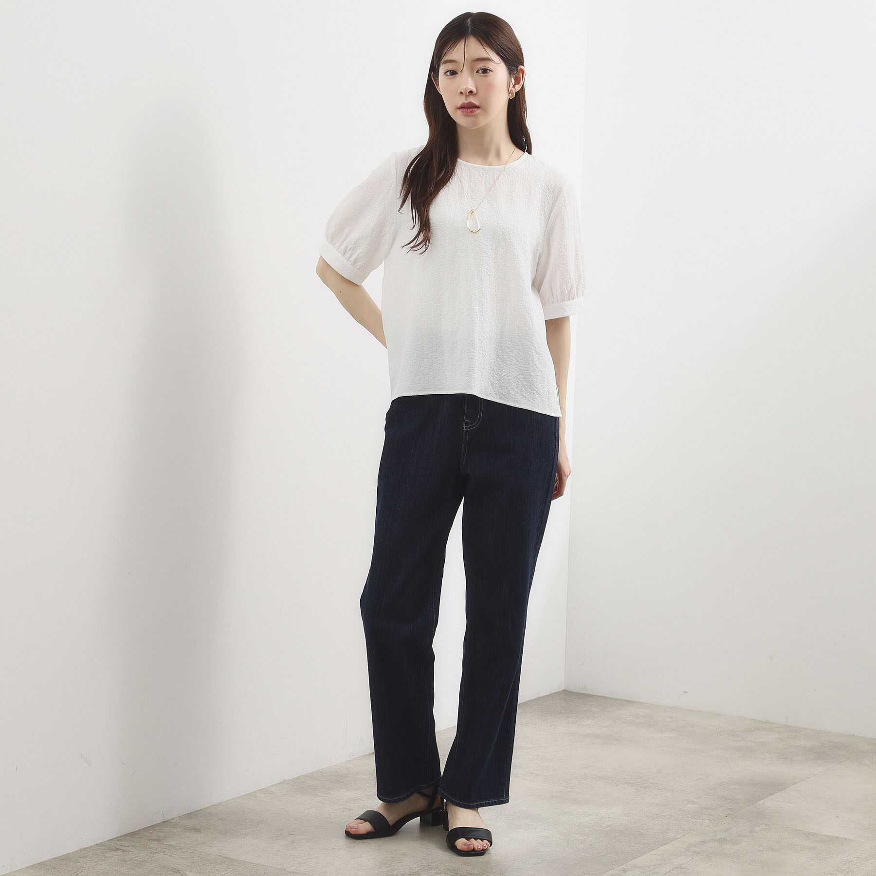 grove「【2点SET】着るだけで完成、透かし編みニットビスチェ&times;ブラウス」|その他|