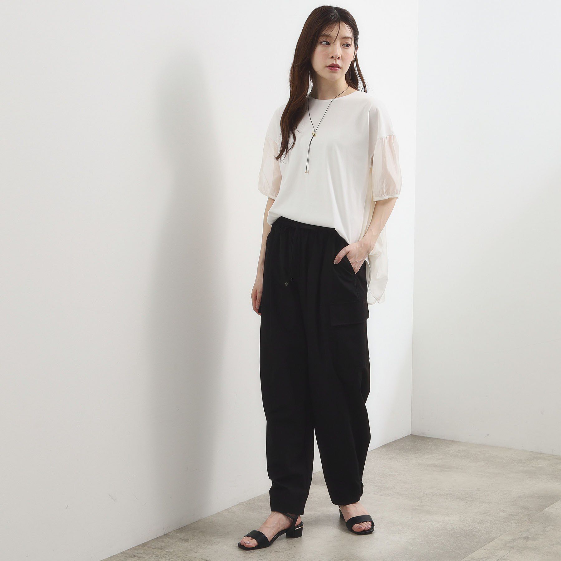 grove「【貴島明日香さん着用/UVカット】体型カバー叶う、バックプリーツTシャツ」|Tシャツ・カットソー|