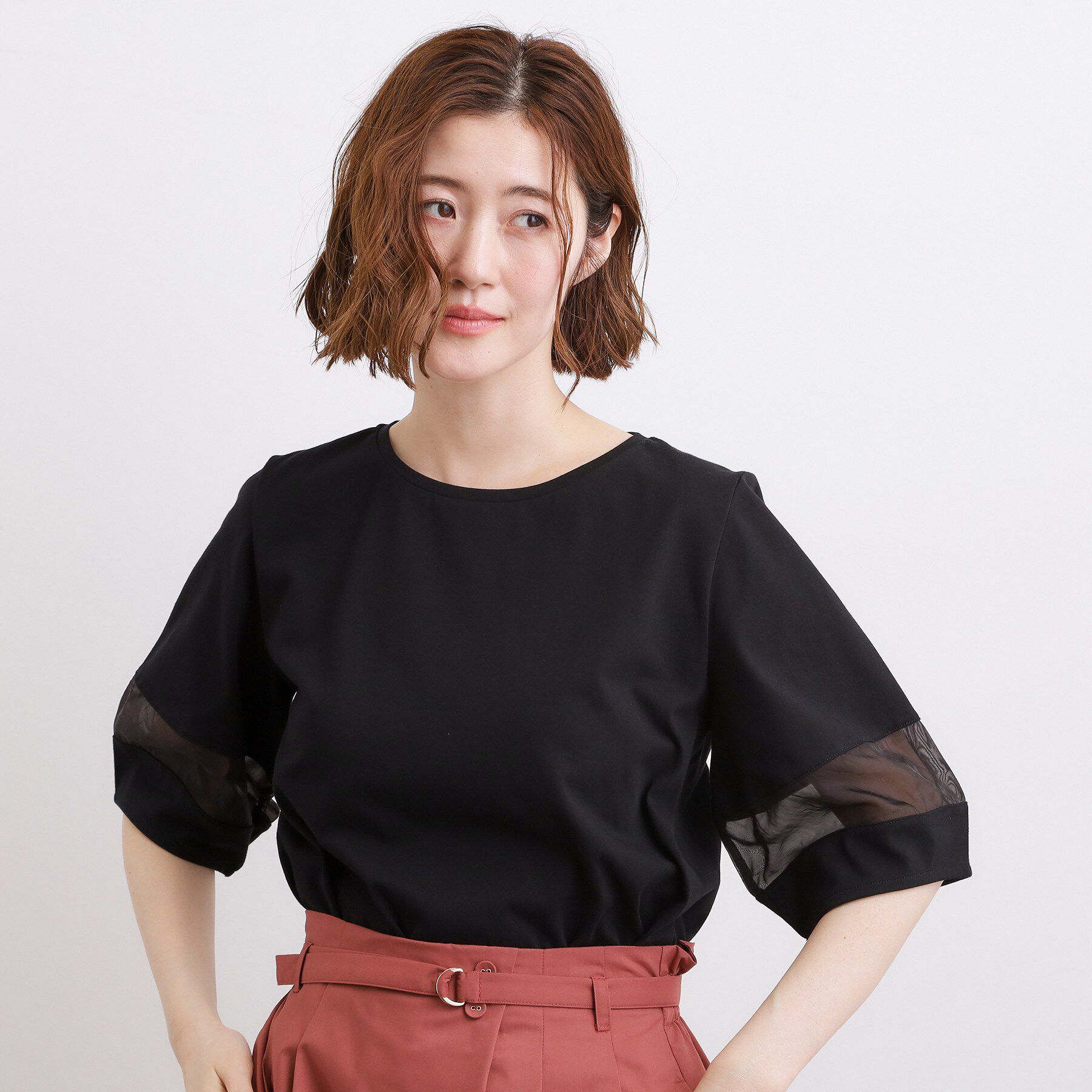 grove「【吸水速乾・UVカット・接触冷感】シアードッキングランタンスリーブTシャツ」|Tシャツ・カットソー|